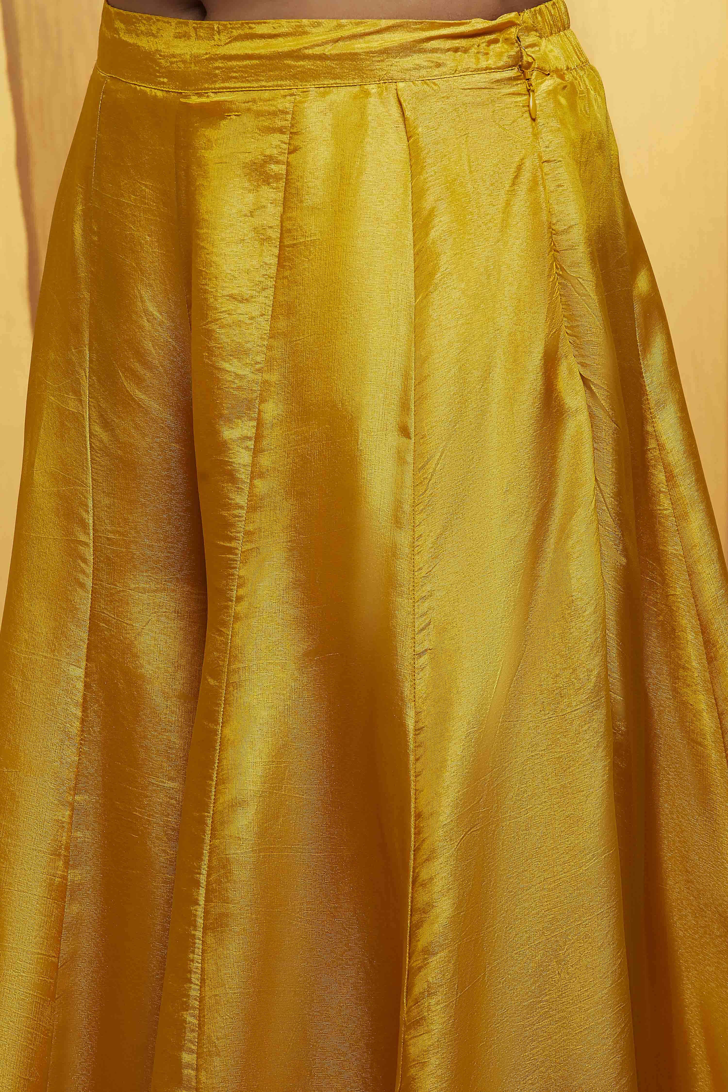 Yellow Viscose Rayon Kalidar Fusion Set image number 2