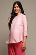 Pink Cotton Blend Kurti image number 2