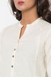 Orange Cotton Flax Front Open Solid Kurta image number 1