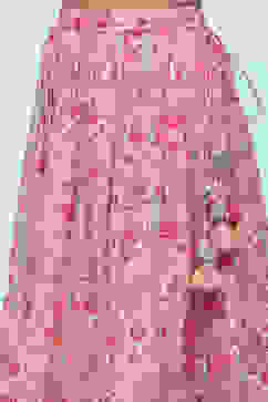 Peach Cotton Short Kurta Printed Suit Set image number 2