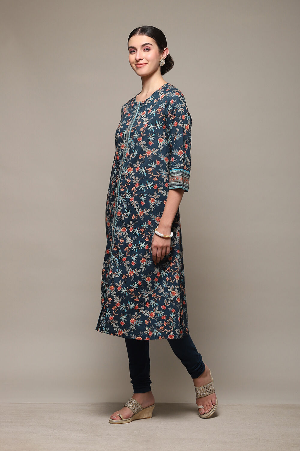 Black Cotton Blend Straight 2 Piece Set image number 3