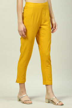 Mustard Cotton Narrow Pant image number 2