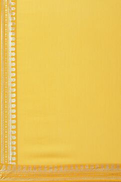 Yellow Printed Straight Kurta Slim Pant Suit Set image number 3