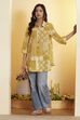 Mustard Cotton A Line Kurta