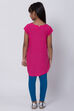 Pink Cotton Straight Kurta Capri Suit Set image number 4
