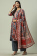 Grey LIVA A-Line Kurta Palazzo Suit Set image number 0