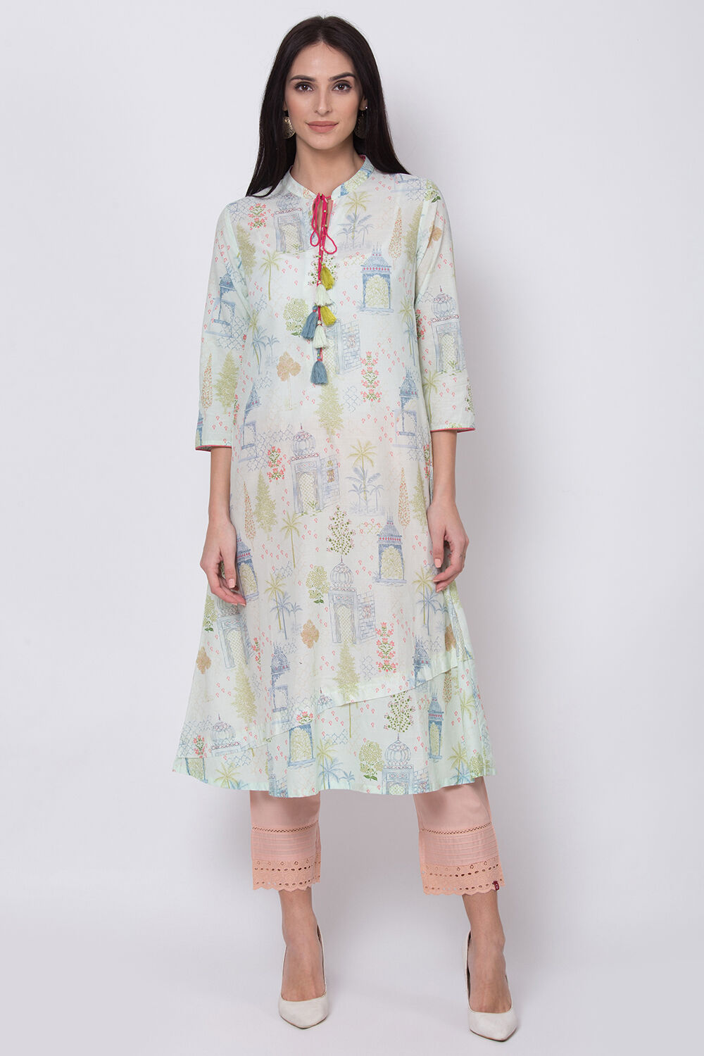 Mint Green A Line Kurta image number 0