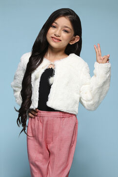 Ivory Polyester Jacket image number 5