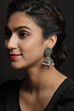 Green Oxidised Jhumkis image number 3