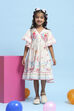 White Cotton Printed Tiered Dress image number 5