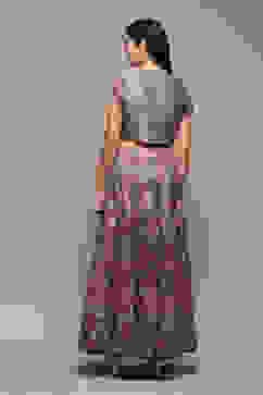 Coffee Brown Poly Dupion Printed 2 Piece Set image number 3