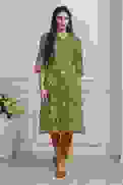 Green Cotton Printed Straight Kurta image number 5