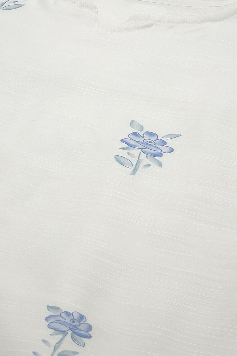 Blue Linen Digital Print Unstitched Suit Set image number 15