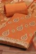 Red Chanderi  Unstitched Suit Set image number 1