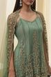 Green Net Embroidered Kalidar Suit Set image number 1
