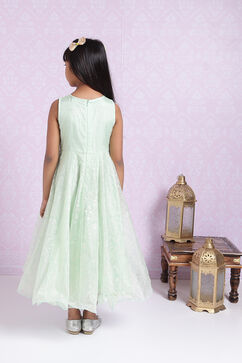 Sea Green Art Silk A Line Gown image number 5
