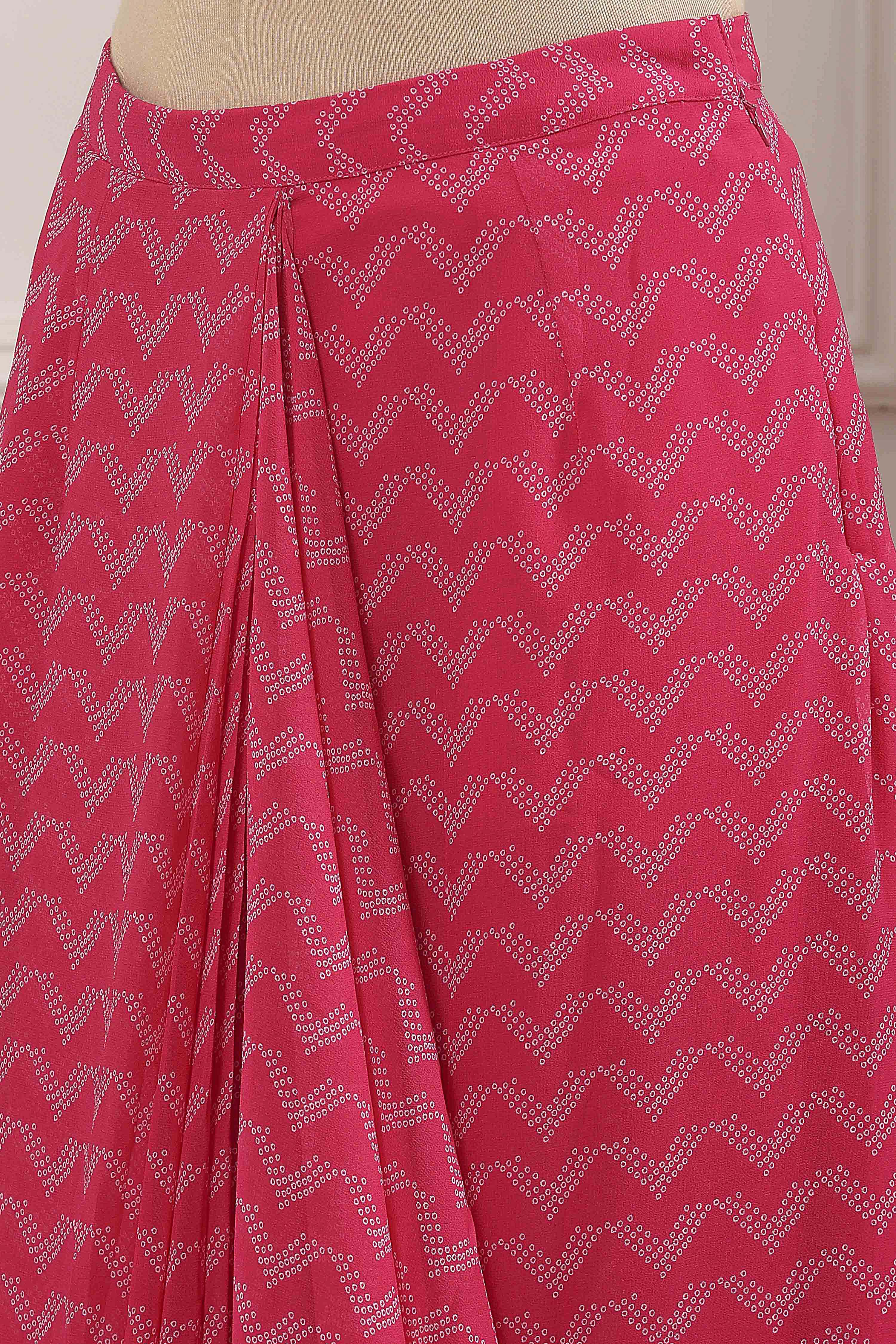 Pink Poly Georgette Regular Saree image number 2