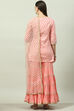 Light Pink Art Silk Straight Kurta Garara Suit Set image number 4