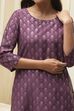Dark Navy Art Silk Straight Kurta Slim Pants Suit Set image number 2
