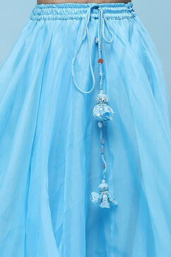 Blue Polyester Embroidred Suit Set image number 2