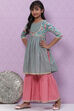 Sea Green Cotton Straight Garara Kurta Garara Suit Set image number 0