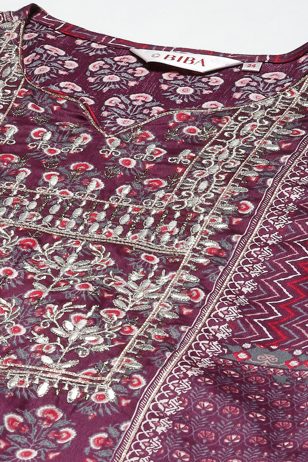 Wine Cotton Straight Kurta Slim Pants Suit Set image number 1