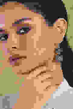 Navy Brass Jhumka image number 1