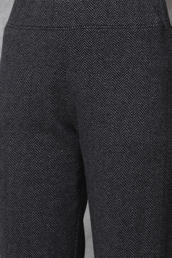 Charcoal Straight Cotton Pants image number 1