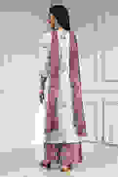 Purple Cotton Hand Block Print Unstitched Suit Set image number 5