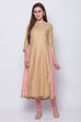 Green Art Silk Flared Printed Kurta image number 0