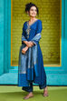Teal Rayon Straight Suit Set image number 4