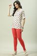 Camel Cotton Blend Solid Churidar image number 5