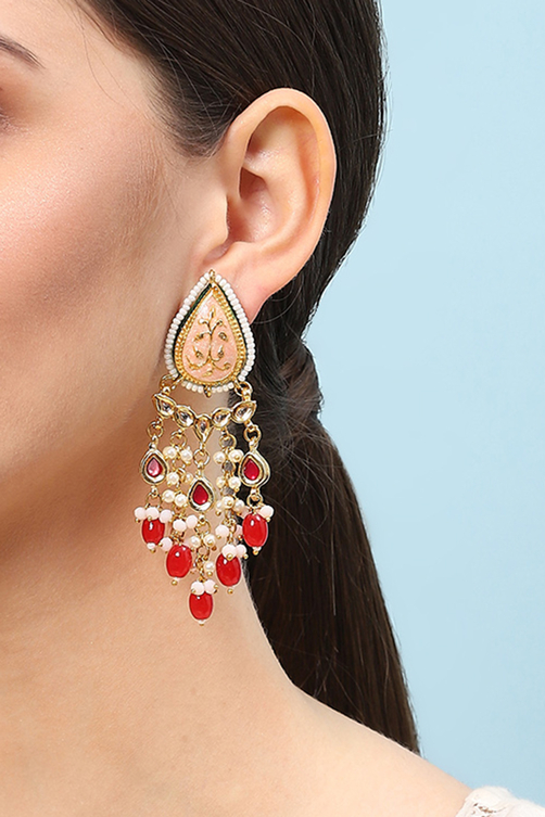 Red Alloy Earrings image number 1
