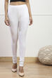 White Cotton Blend Solid Churidar image number 4