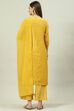 Yellow Printed Straight Kurta Palazzo Suit Set image number 4