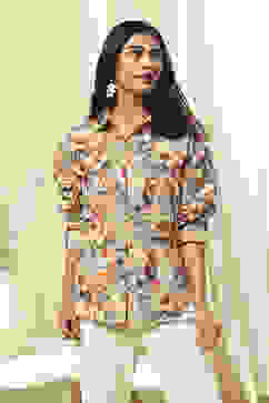 Multi-Colored Cotton Floral Shirt image number 5