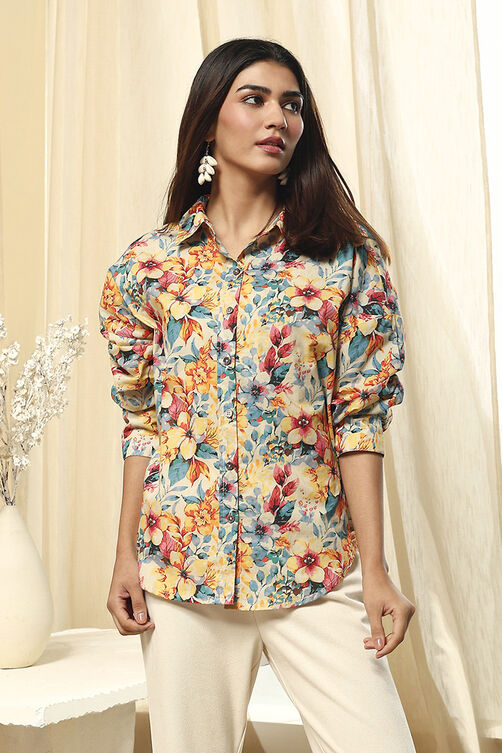 Multi-Colored Cotton Floral Shirt image number 5
