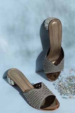 Bronze Embellished Sandals image number 0
