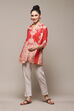 Red Rayon Straight Printed Shirt