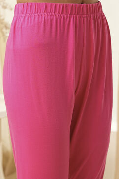 Pink Cotton Embroidered Anarkali Suit Set image number 2