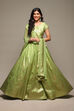 Light Green Cotton Blend Lehenga Set image number 0