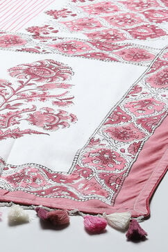 White Pink Muslin Unstitched Suit set image number 4