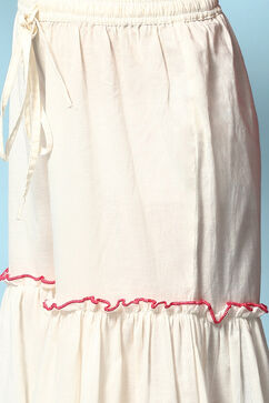 Berry Pink Cotton Straight Kurta Sharara Suit Set image number 2