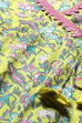 Yellow Gathered Cotton Kurta With Palazzo & Net Dupatta image number 1