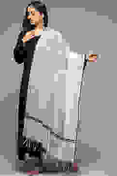 Off White Cotton Blend Yarndyed Dupatta image number 0