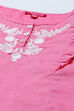 Pink Cotton Straight Printed Kurta Skirt Suit Set