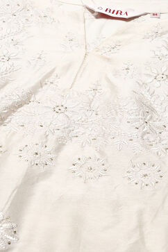 Ivory Cotton Blend Layered Kurta Suit Set image number 1