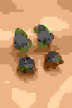 Mint Green Brass Oxidised Jhumka image number 0