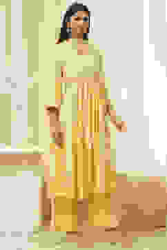 Lime Modal Blend Embroidered Gathered Suit Set image number 5