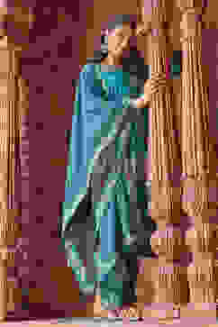 Dark Green Cotton Straight Kurta Palazzo Suit Set image number 0